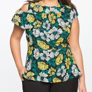 Eloquii 🌺Black🌺Asymmetric Top